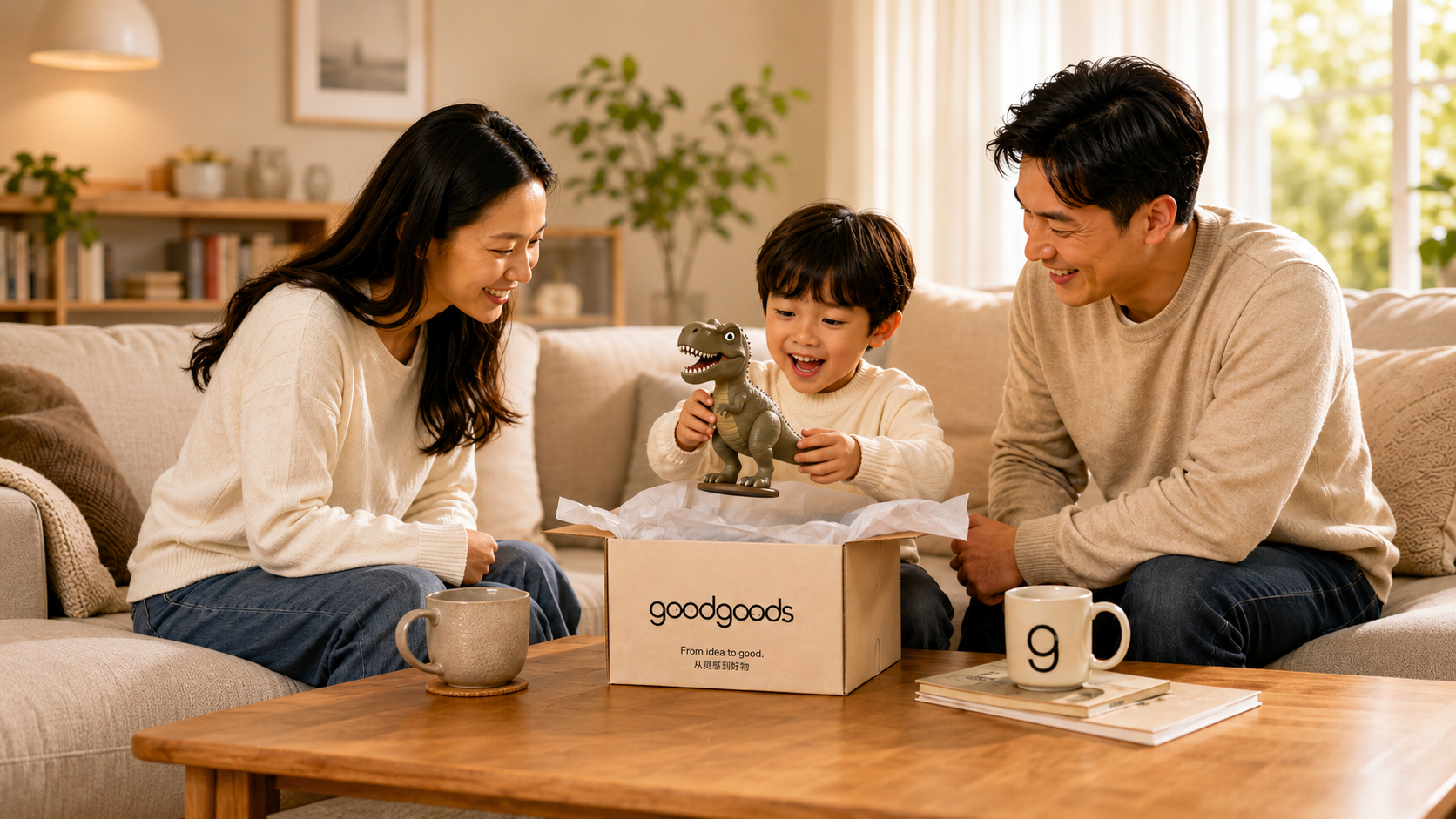 家庭拆开 goodgoods 包裹的瞬间